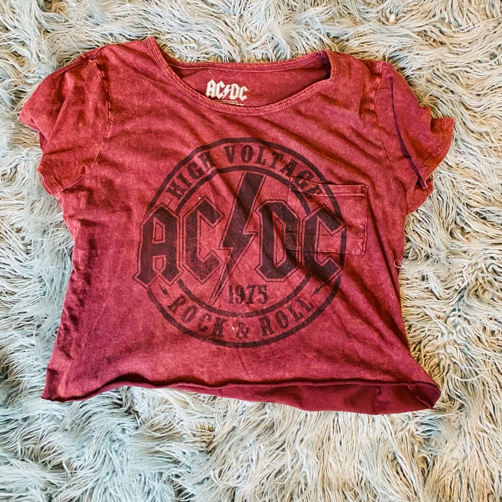 Cropped AC/DC band tee